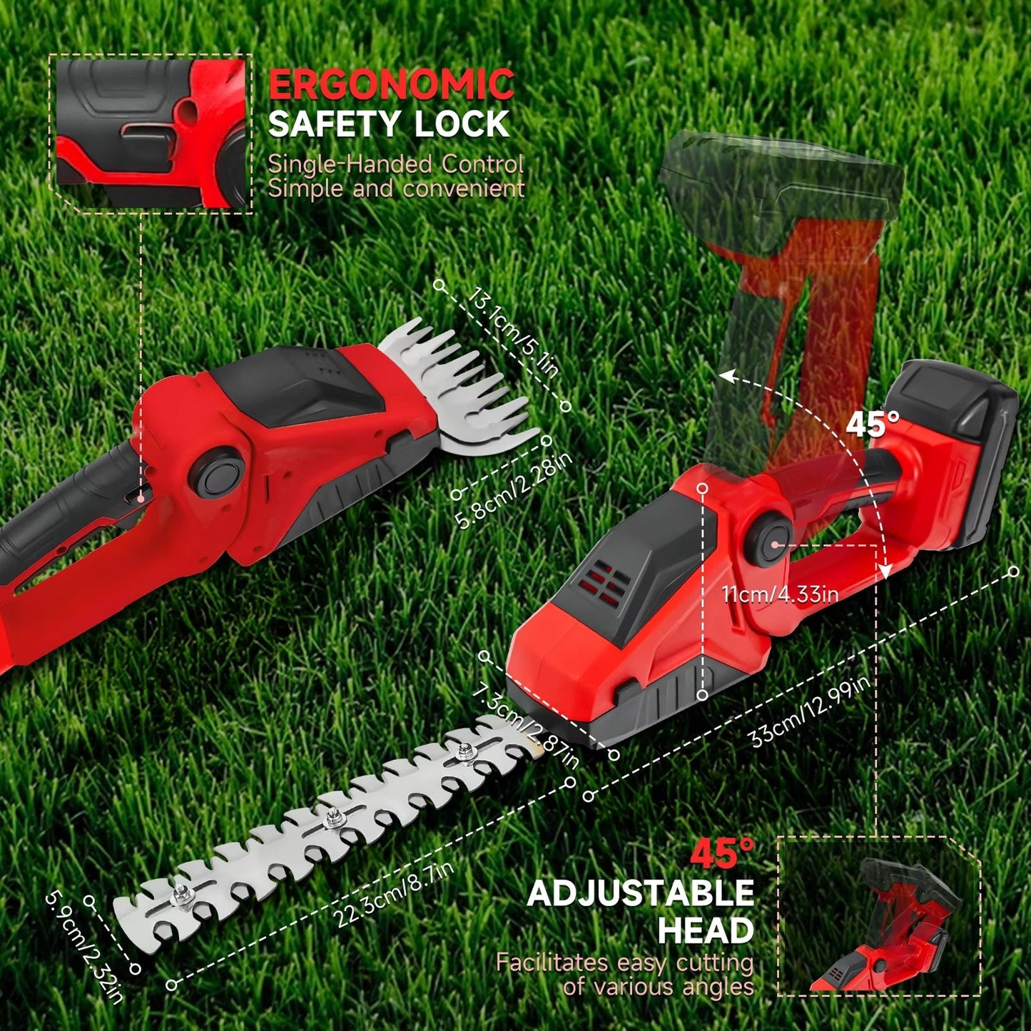 Cordless Electric Hedge Trimmer for Garden Pruning