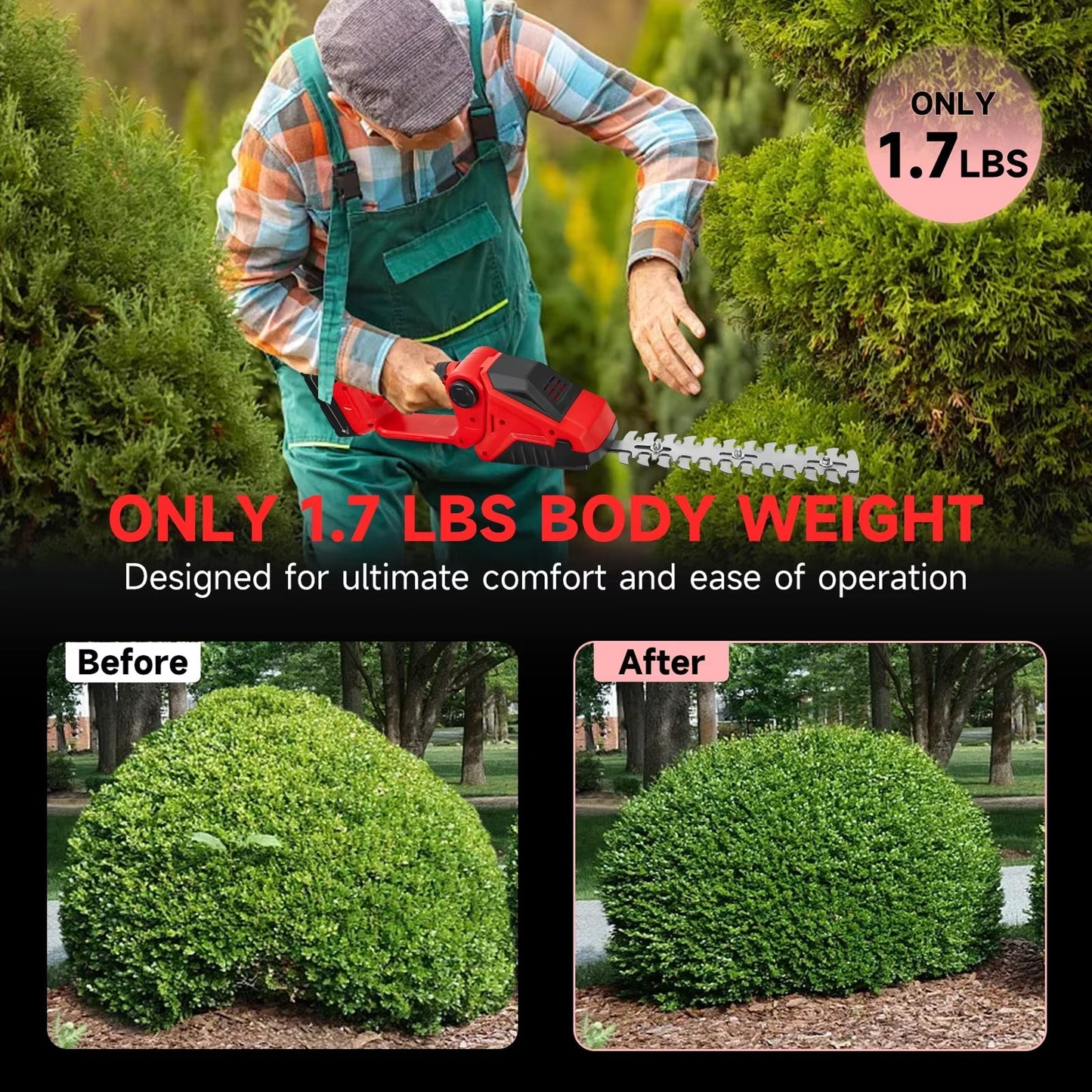 Cordless Electric Hedge Trimmer for Garden Pruning