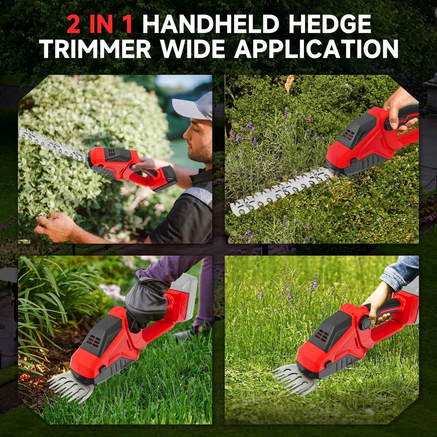 Cordless Electric Hedge Trimmer for Garden Pruning