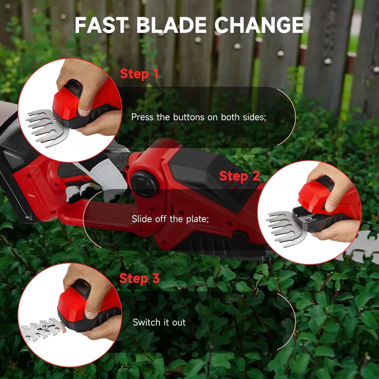 Cordless Electric Hedge Trimmer for Garden Pruning