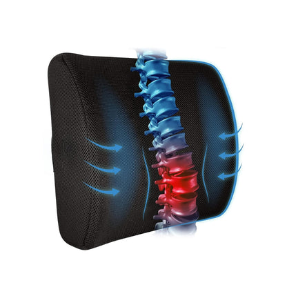 Ergonomic Memory Foam Lumbar Support Pillow for Back Pain