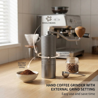 Manual Coffee Grinder 7-Core Steel for Espresso & Drip