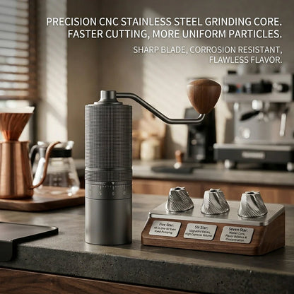Manual Coffee Grinder 7-Core Steel for Espresso & Drip