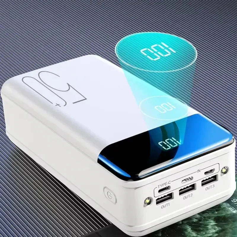 50K mAh Ultra Capacity Mobile Power Bank for Versatile Use