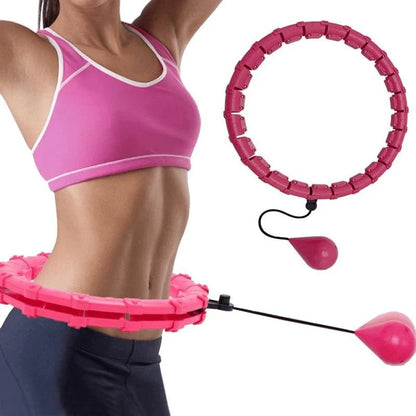 Adjustable Weighted Abdominal Exercise Hula Hoops - Smart Fitness Ring with 360° Massage & Auto-Spinning Ball