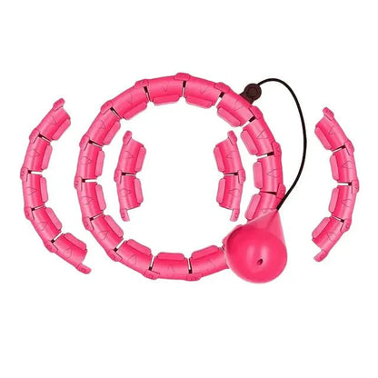 Adjustable Weighted Abdominal Exercise Hula Hoops - Smart Fitness Ring with 360° Massage & Auto-Spinning Ball