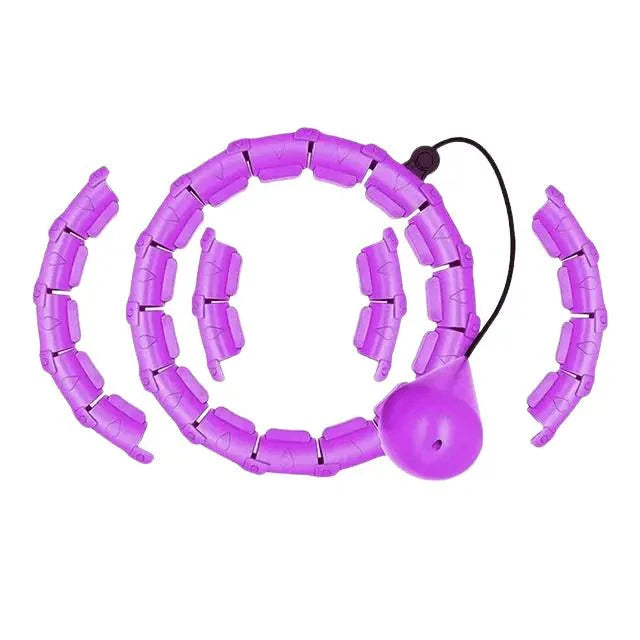 Adjustable Weighted Abdominal Exercise Hula Hoops - Smart Fitness Ring with 360° Massage & Auto-Spinning Ball