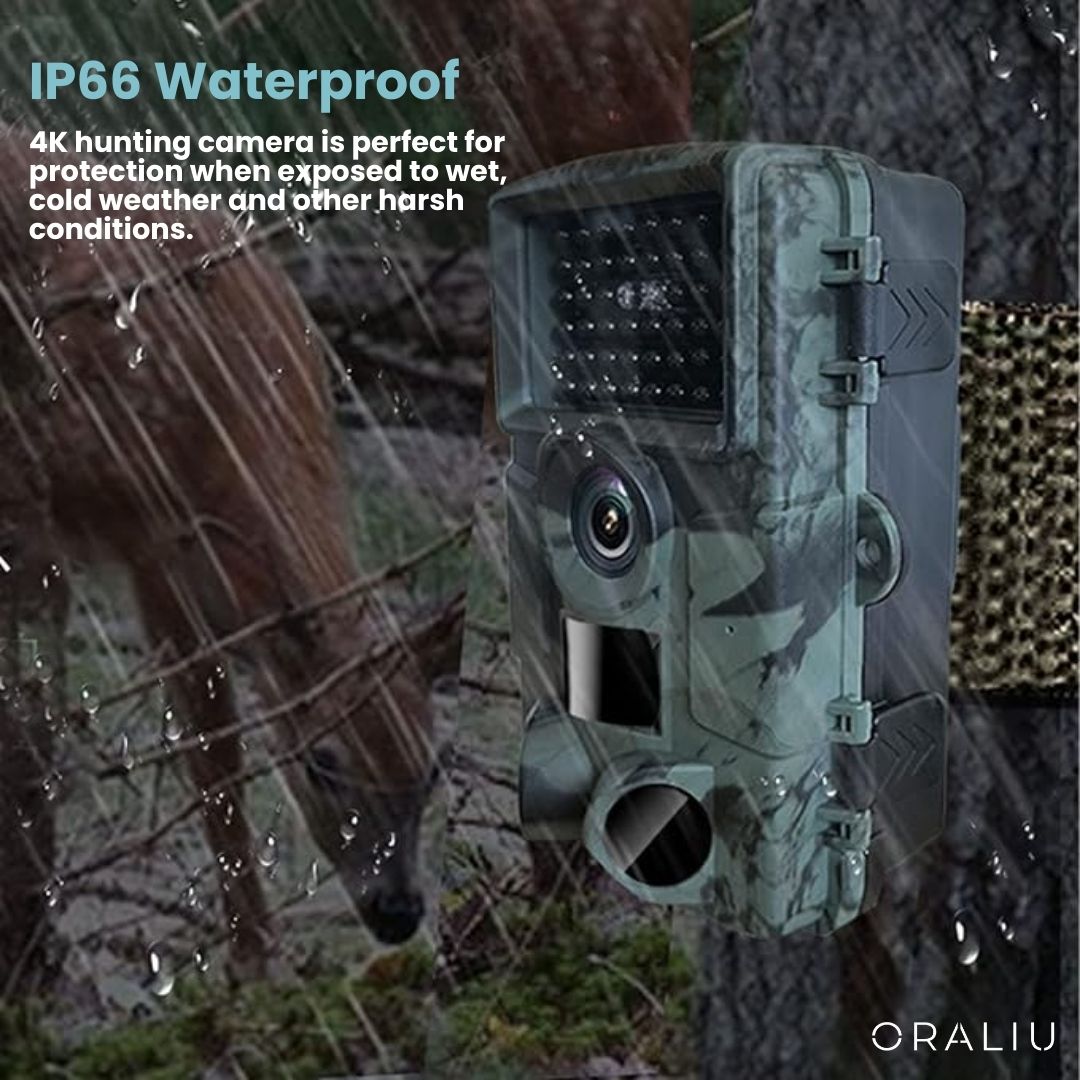 4K 60MP Wildlife Camera with Night Vision & App Control