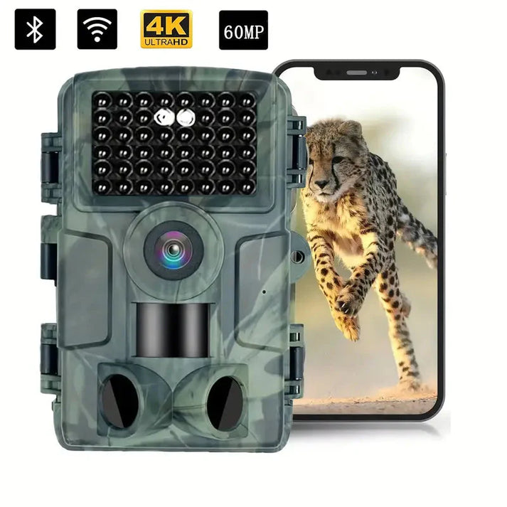 4K 60MP Wildlife Camera with Night Vision & App Control
