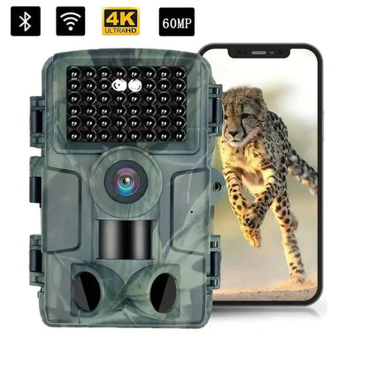 4K 60MP Wildlife Camera with Night Vision & App Control