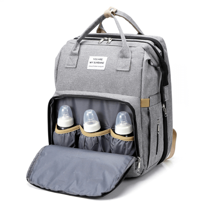 Baby Changing Backpack with Fold-Out Travel Bed & Insulated Pockets