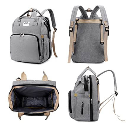 Baby Changing Backpack with Fold-Out Travel Bed & Insulated Pockets