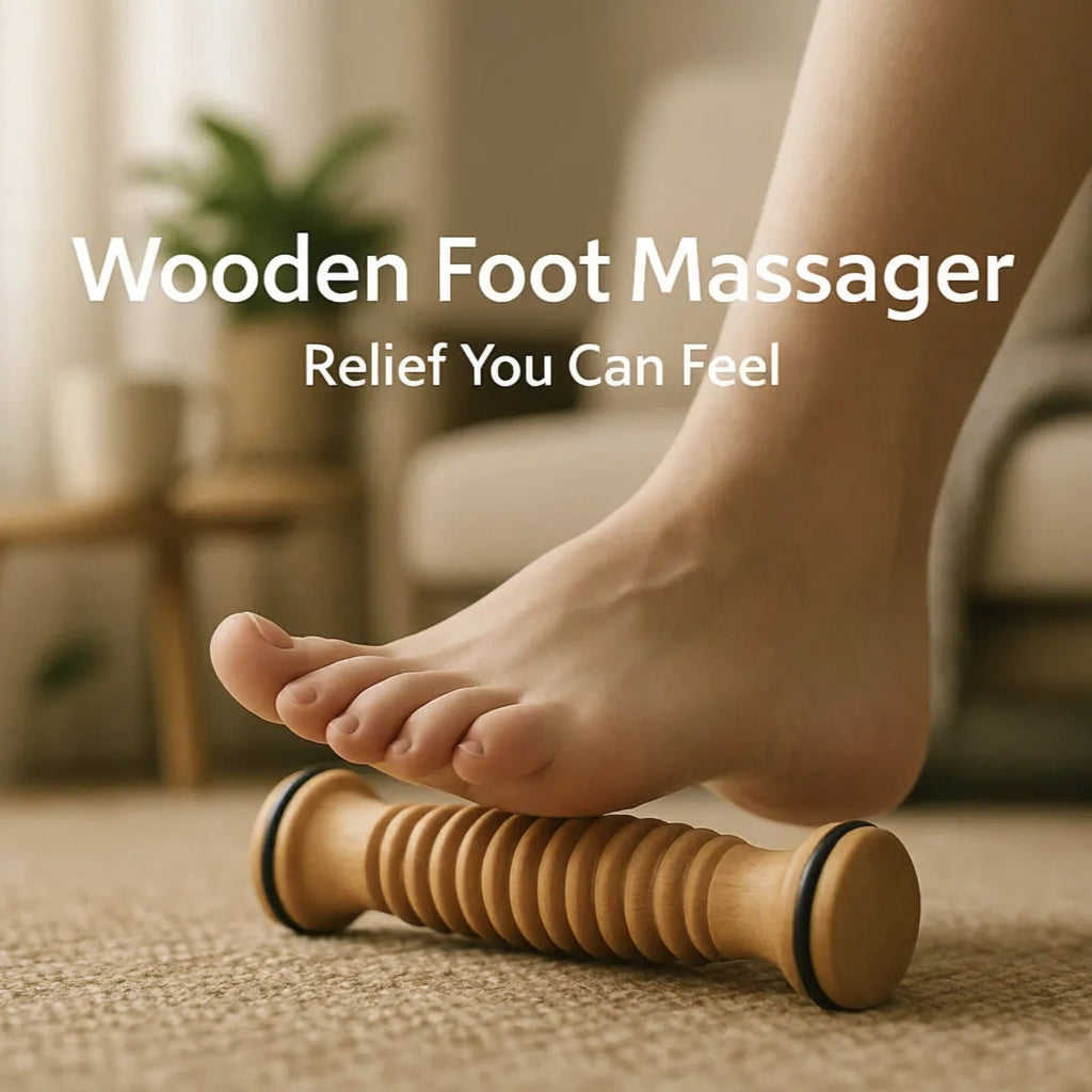 Wooden Foot Massager Roller for Pain Relief & Relaxation