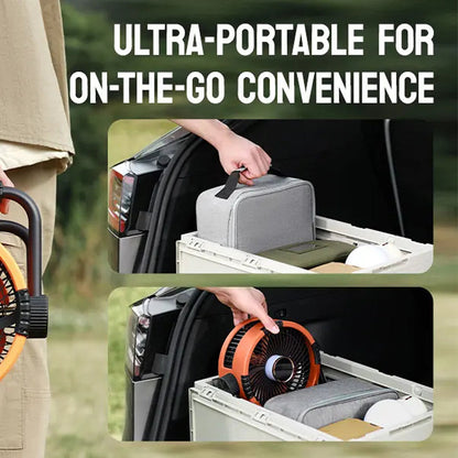 WyniDora 3-in-1 Portable Camping Fan with Night Light & Power Bank
