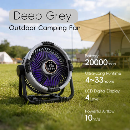 WyniDora 3-in-1 Portable Camping Fan with Night Light & Power Bank