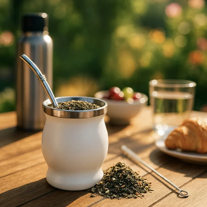 Yerba Mate Cup with Straw for Traditional Tea Drinking